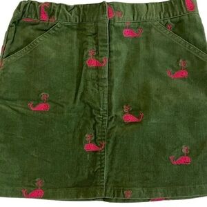 Lilly Pulitzer Whale Corduroy Skirt 8 Girls Girlie Novelty Print green pink